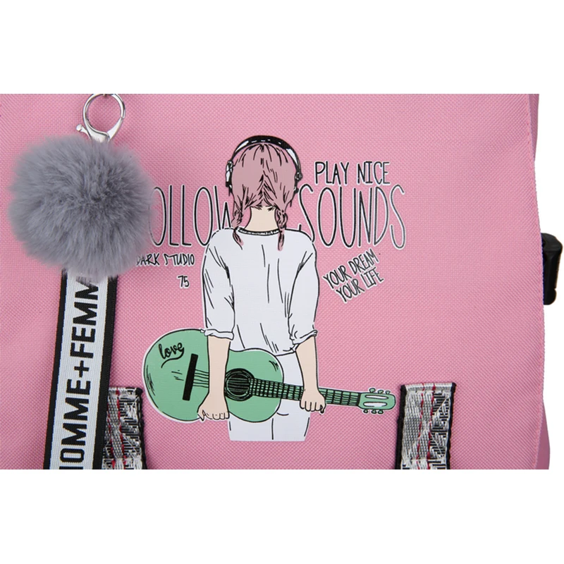 Рюкзаки с принтом для женщин вместительный школьный ранец девочек-подростков