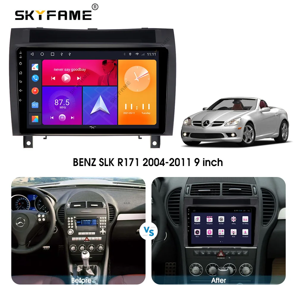 

For BENZ SLK R171 2004-2011 2din Car Radio Android Multimedia Player GPS Navigation 4+64G System 9inch IPS Screen DSP Stereo