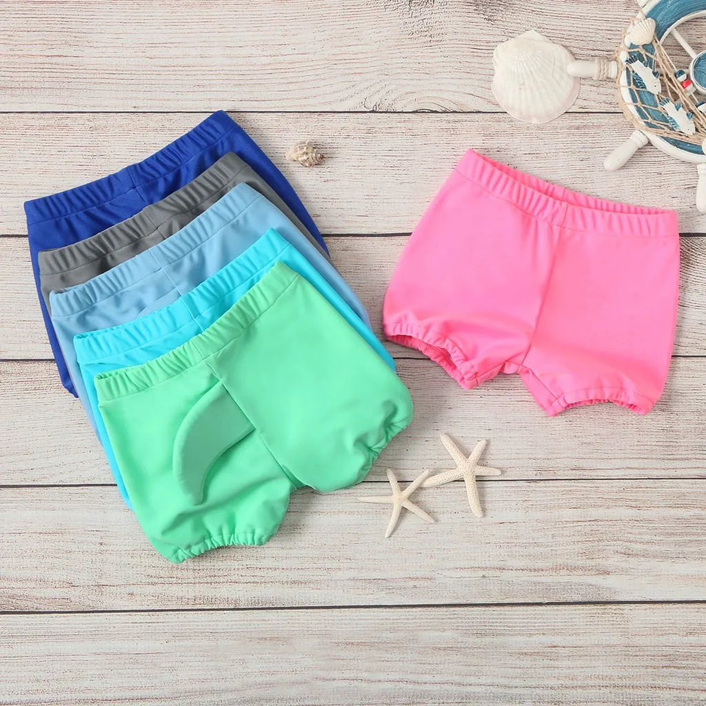 

Детские купальники для мальчиков и девочек, летние эластичные шорты с мультяшными рыбками, плавательные штаны, пляжные купальники для басс...