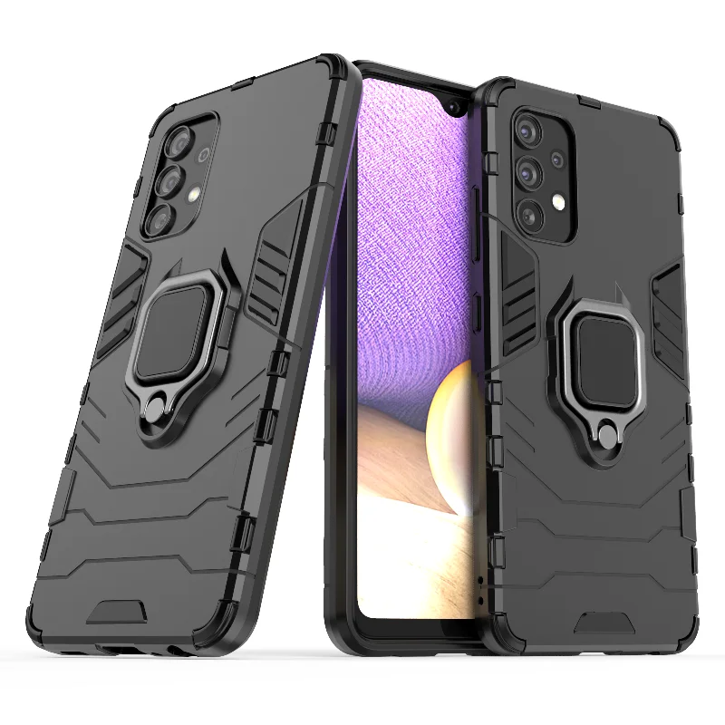 

For Samsung Galaxy A32 4G Case Cover for Samsung Galaxy A32 4G 5G A02s A02 A12 A52 A72 Phone Case Finger Ring Kickstand PC Shell