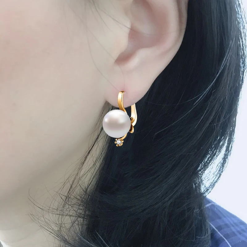 Женские серьги-обручи MAIKALE корейские сережки золотого цвета с фианитом и