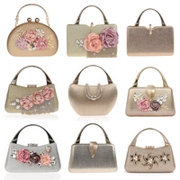 luxy moon gold clutch bag women flower handbag luxury wedding clutch purse chain shoulder bag party banquet wallet 9 design