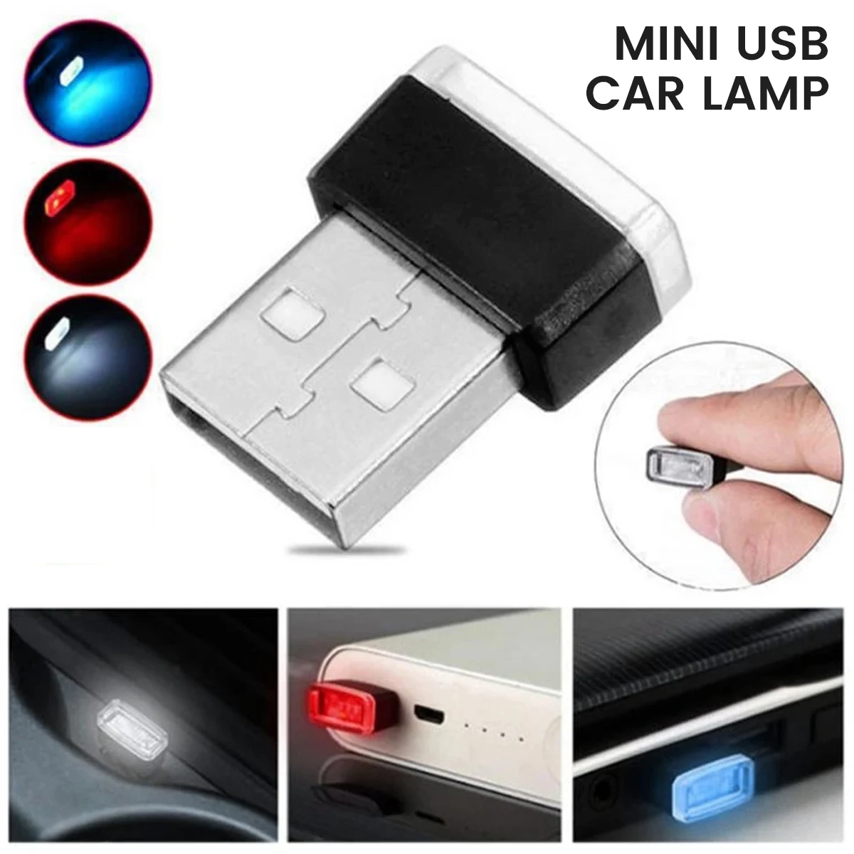 

Универсальные светодиодные мини-лампы для салона автомобиля, USB, 5 В