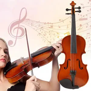 hot sale violin set classic delicate texture 18 splint bright acoustic violin fiddle wrosin case bow muffler exerciser set free global shipping