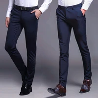 new smart casual pants mens slim pants bermuda masculina thin tide business casual suit pants kpop fashion men trousers black