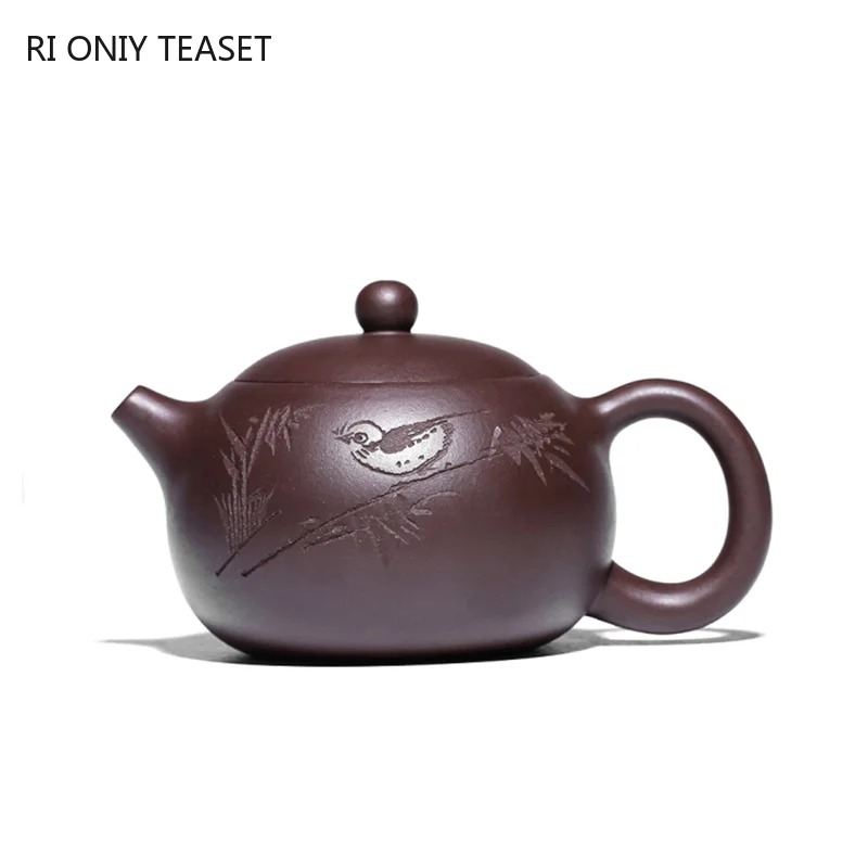 

290ml Boutique Yixing Purple Clay Teapots Raw Ore Zhu Mud Xishi Tea Pot Home Zisha Filter Beauty Kettle Customized Tea Set Gifts