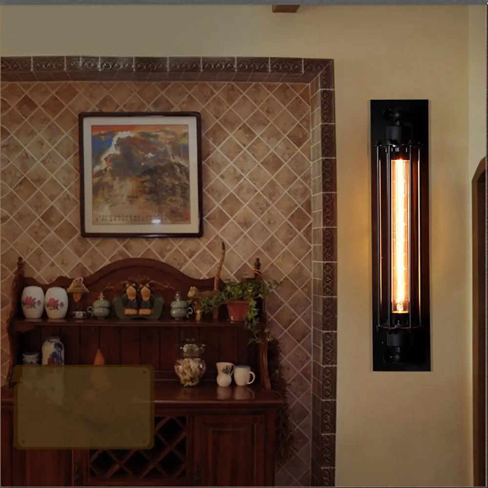 

HoneyFly Retro Wall Lamp Bra Iron Loft Lamps Bedroom Corridor Restaurant Pub Edison LED Wall Lamp Sconces Rustic Style