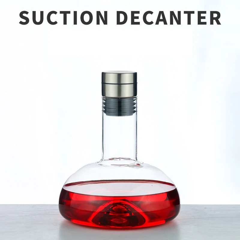 

1PC 1500ML Decanter Glass Brandy Champagne Hand-Held Fast Decanter Enhancing Wine Flavor Softer Richer Taste Texture Cool Kettle