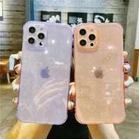 love heart laser clear phone case for iphone 12 mini 13 11 pro xs max x xr se 2020 8 7 plus silicone soft tpu back cover