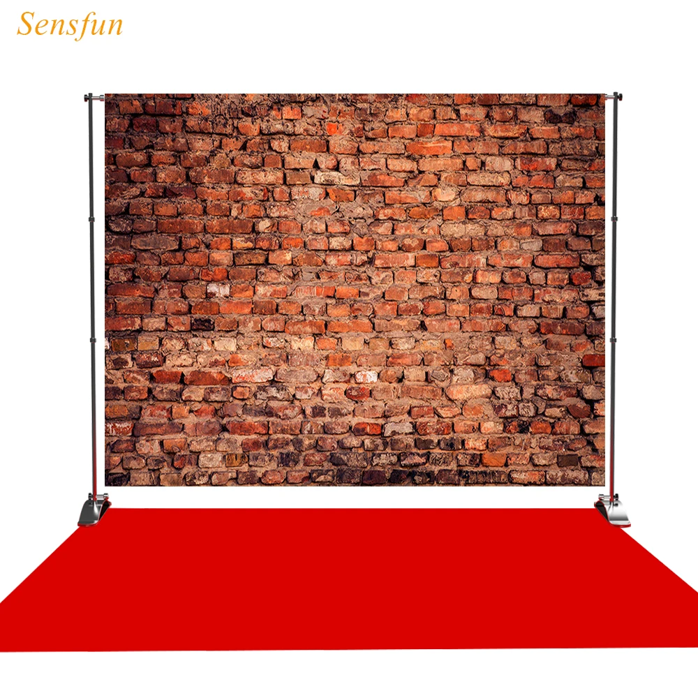 

LEVOO photographic background Red brick wall vintage mottled classic photo studio photocall printed shoot prop decor fabric