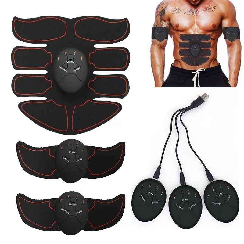 

ABS Stimulator Muscle Toner Rechargeable Abdominal Toning Belt EMS Abdomen Muscle Trainer Fitness Equipment Exercise At Home Gym