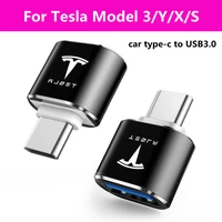 for tesla model 3yxs back row charging adapter type c power converter for huawei for samsung for iphone car type c to usb