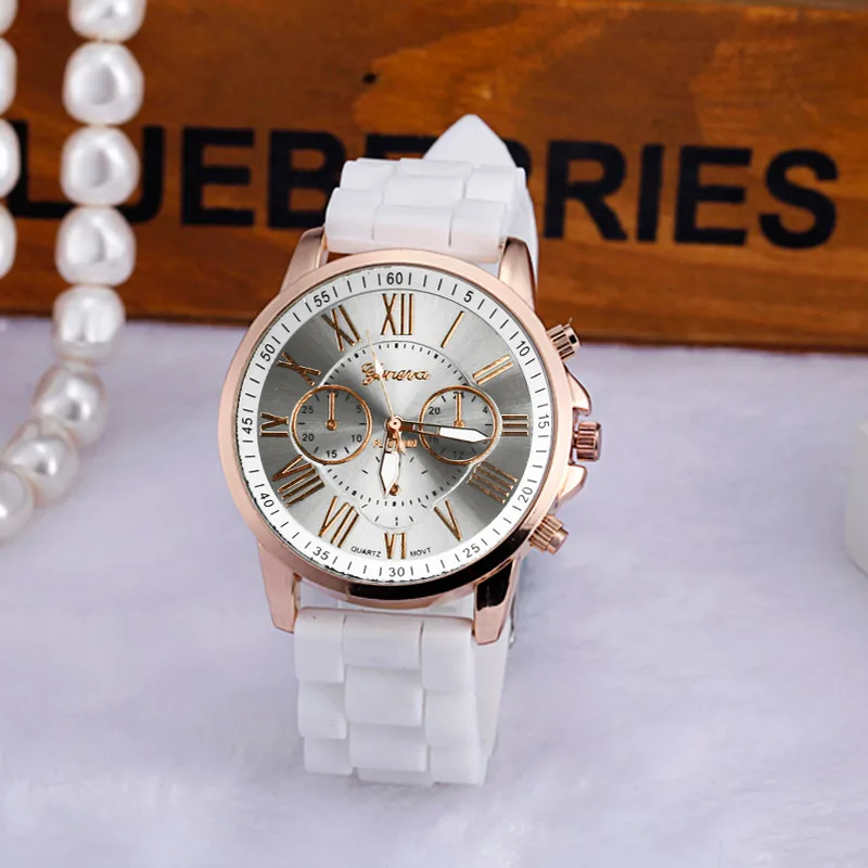 

2021 Модные кварцевые наручные часы Geneva с римскими цифрами силиконовые желейные гелевые Кварцевые аналоговые наручные часы белые мужские ча...