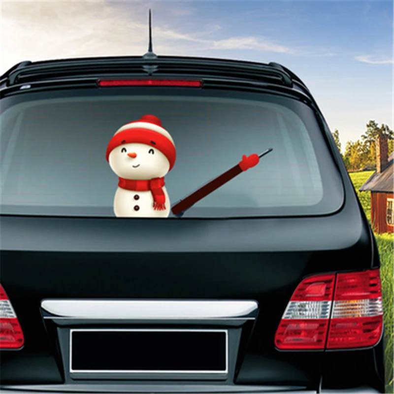 

Christmas Toys Santa Claus Snowman Car Sticker Merry Christmas Decorations for Home 2020 Funny Cute Santa Decorations For Car