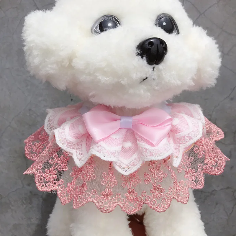 

Три-Слои кружевной воротник Nobal нагрудники для домашних животных, с узлом-бантиком, кружевной нагрудники маленький ошейник с колокольчиком ...