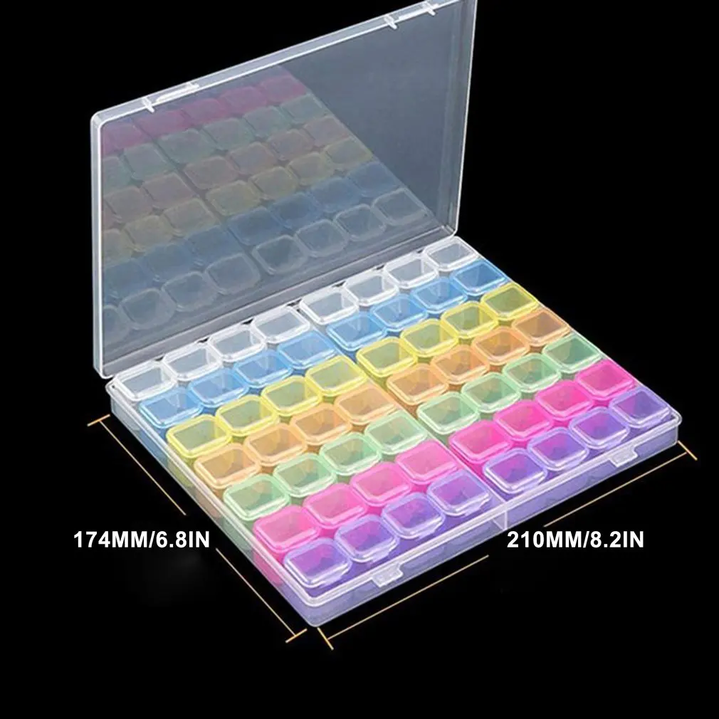

Diamond Painting Tool Kit With Storage Box For Embroidery Accessories 56 Grids Bead Storage Container