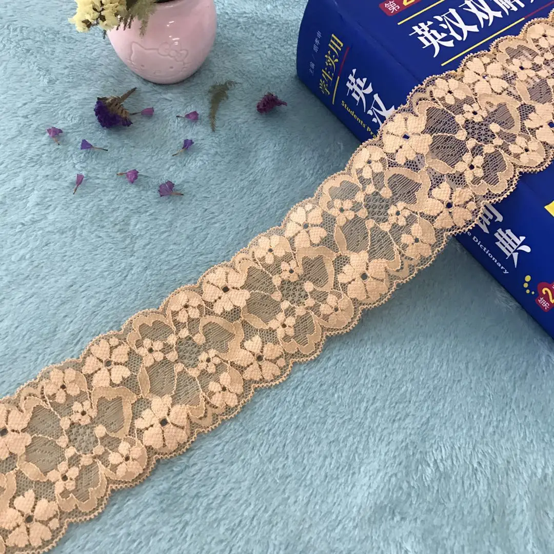Изящное эластичное кружево из золотистой кожи милые маленькие цветы украшение