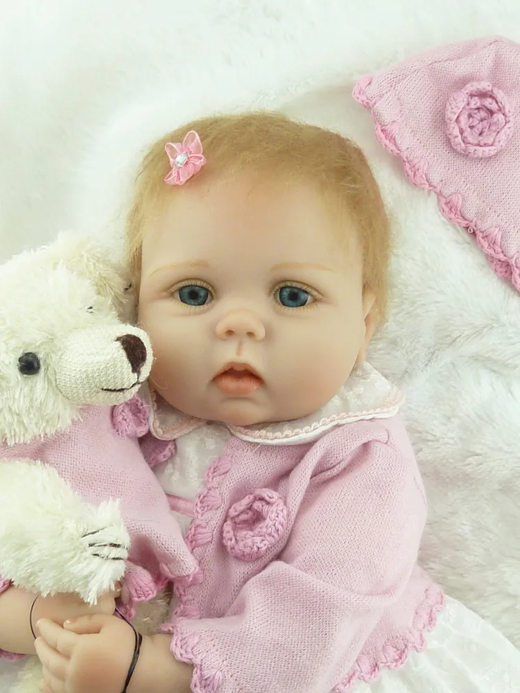 

22" Bebe Reborn Dolls 55cm Handmade Reborn Baby Doll Vinyl Silicone boneca lifelike toys for Girls Birthday Gifts