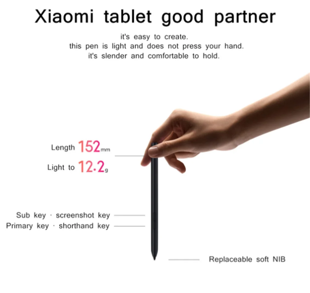 Оригинальный стилус Xiaomi Mi Pad 5 / Pro для планшета сенсорная ручка тонкий карандаш