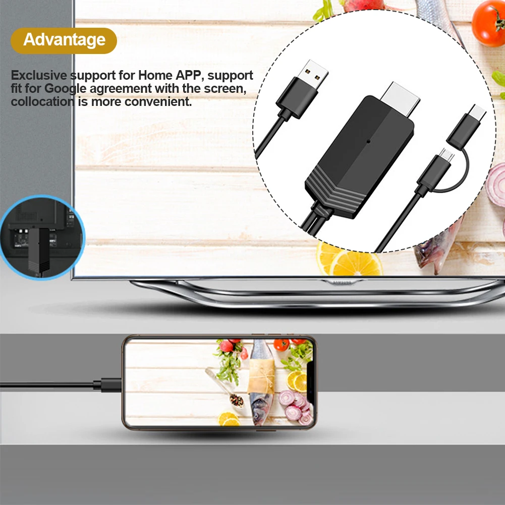 Переходник 2 в 1 Type-C медь аудио видео монитор кабель Micro USB для дома офиса проектора