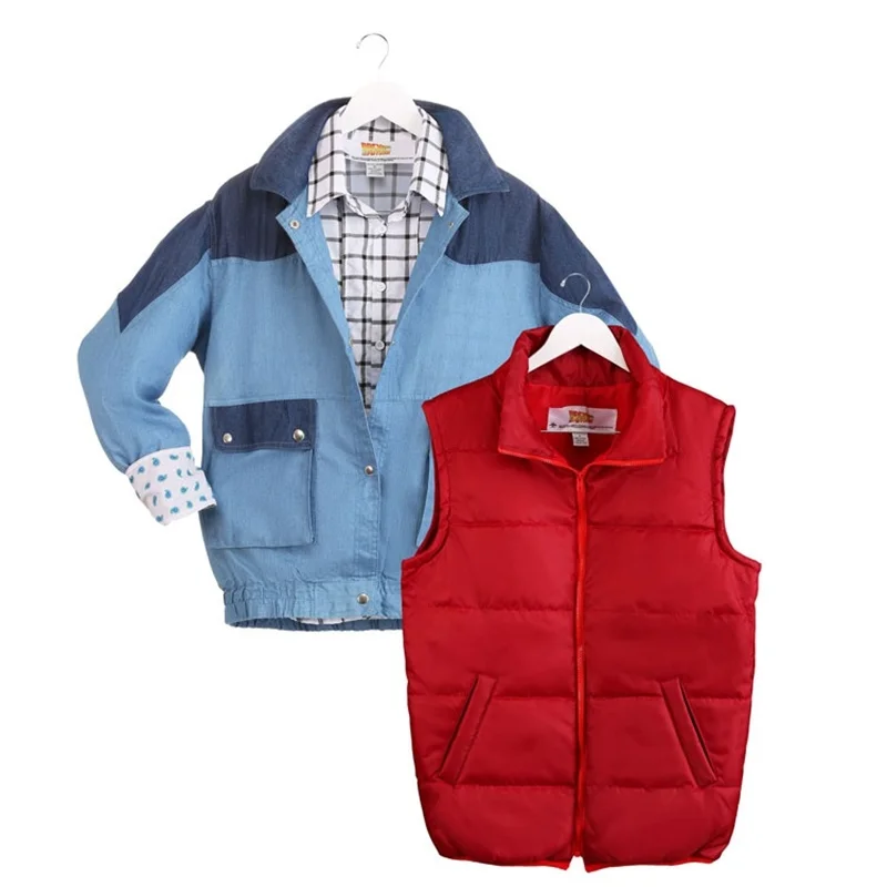 Пиджак для косплея с фильмом Назад в будущее красная хлопковая жилетка Jr Marlene Seamus