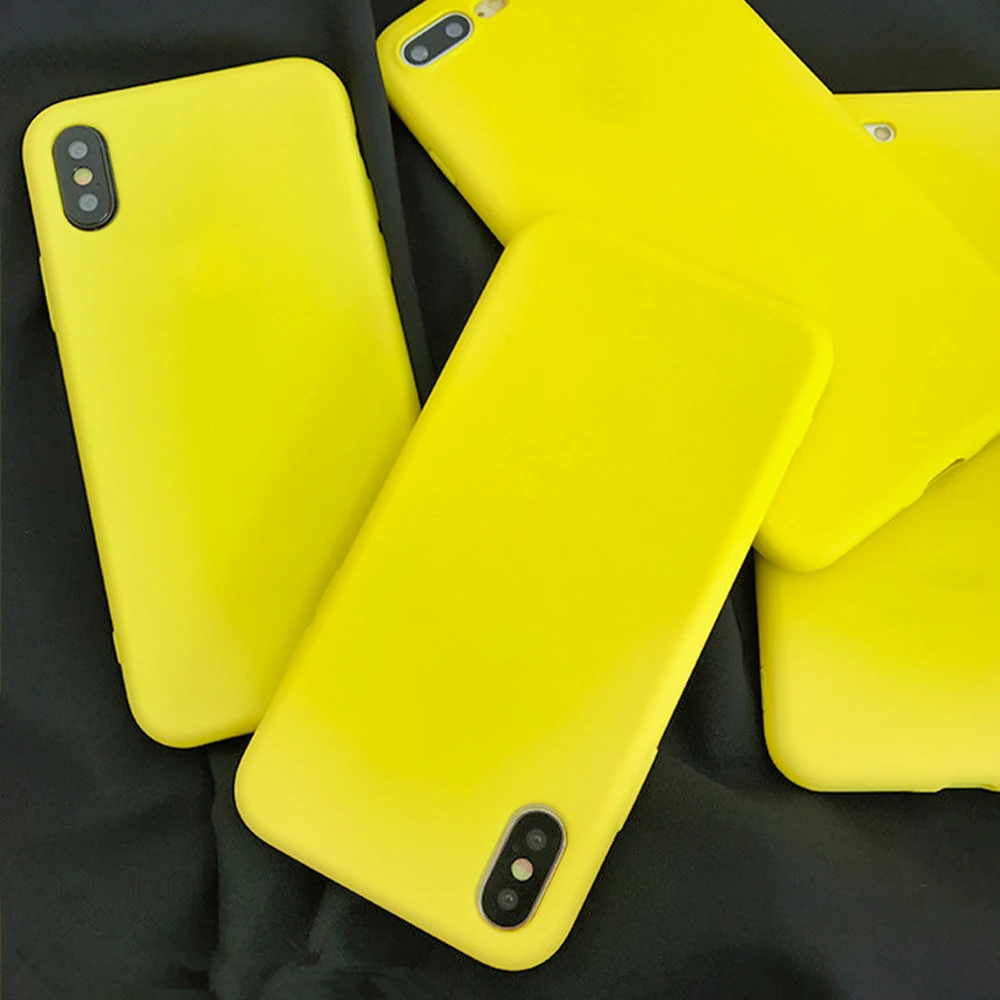 Свежий лимонно желтый чехол для телефона iphone Apple XS XR 8plus 8 7plus 7 все включено мягкий