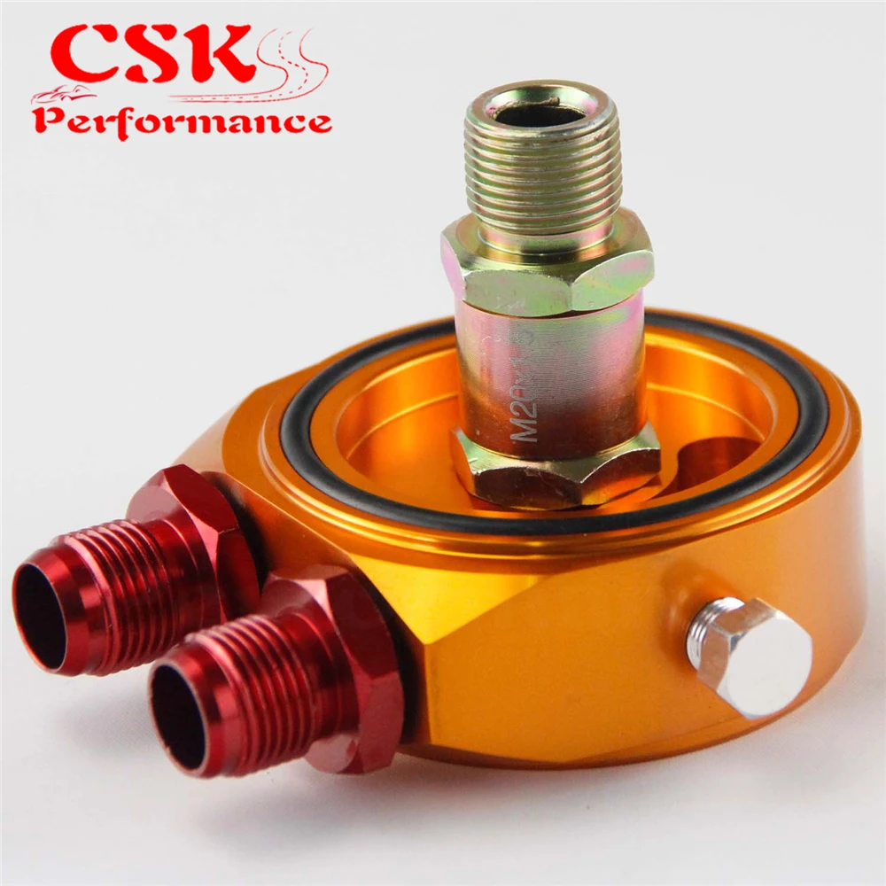 AN8 Oil Cooler Plate Sandwich Adapter for M20 X 1.5MM 3/4&quot 16 UNF Filter - Red Silver Black Blue Gold Purple | Автомобили и