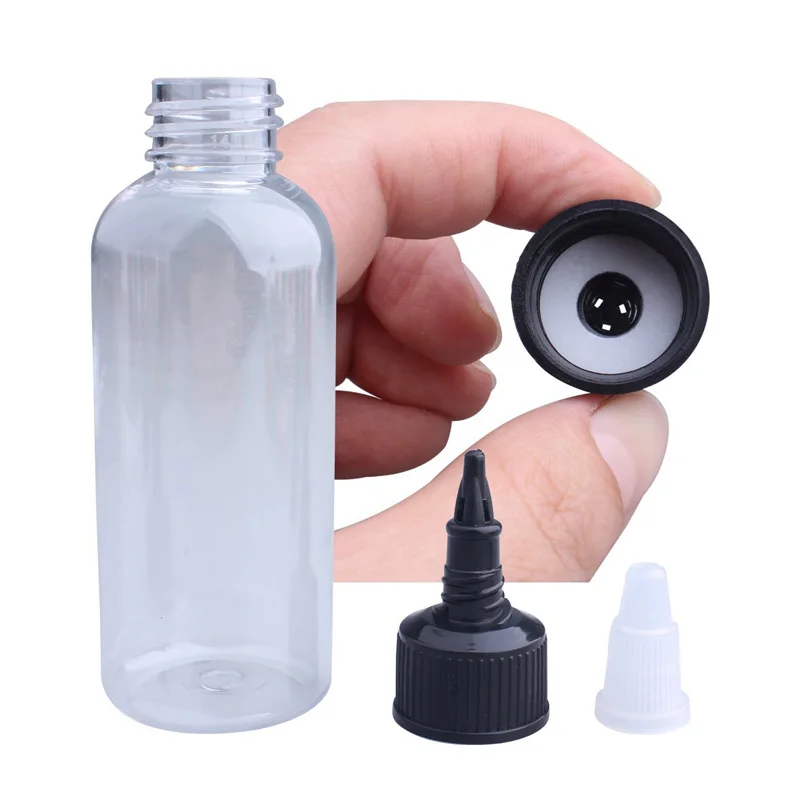 Пустой флакон для тату с закручивающейся крышкой пластиковый пигментной
