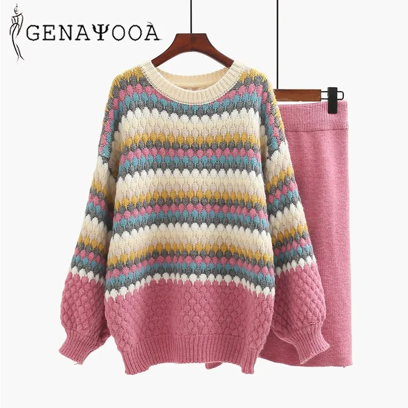 Женский комплект из двух предметов Genayooa трикотажный топ и юбка модель 2020 года