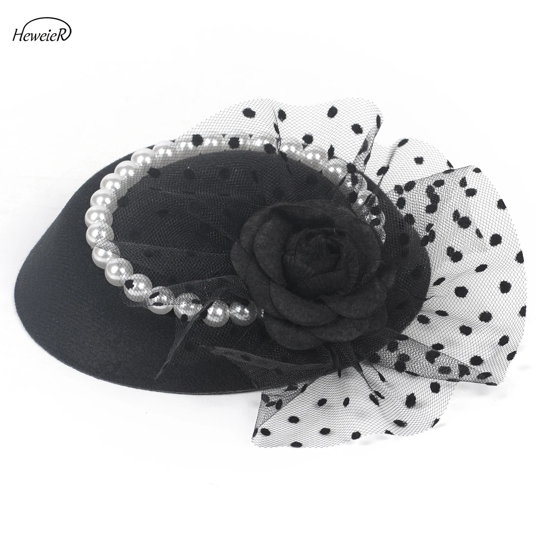 Женский причудливый головной убор шляпа с розами и кружевными бусинами заколки
