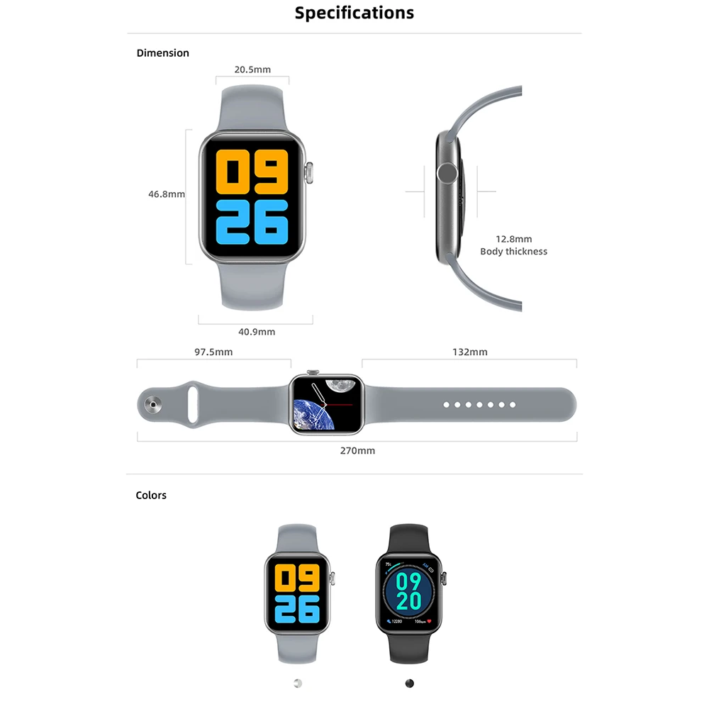 

1.78'' Smart Watch Color Touch Screen Fitness Rate Monitor Multi-function Smartwatch IP68 Waterproof Watches For Men/Women
