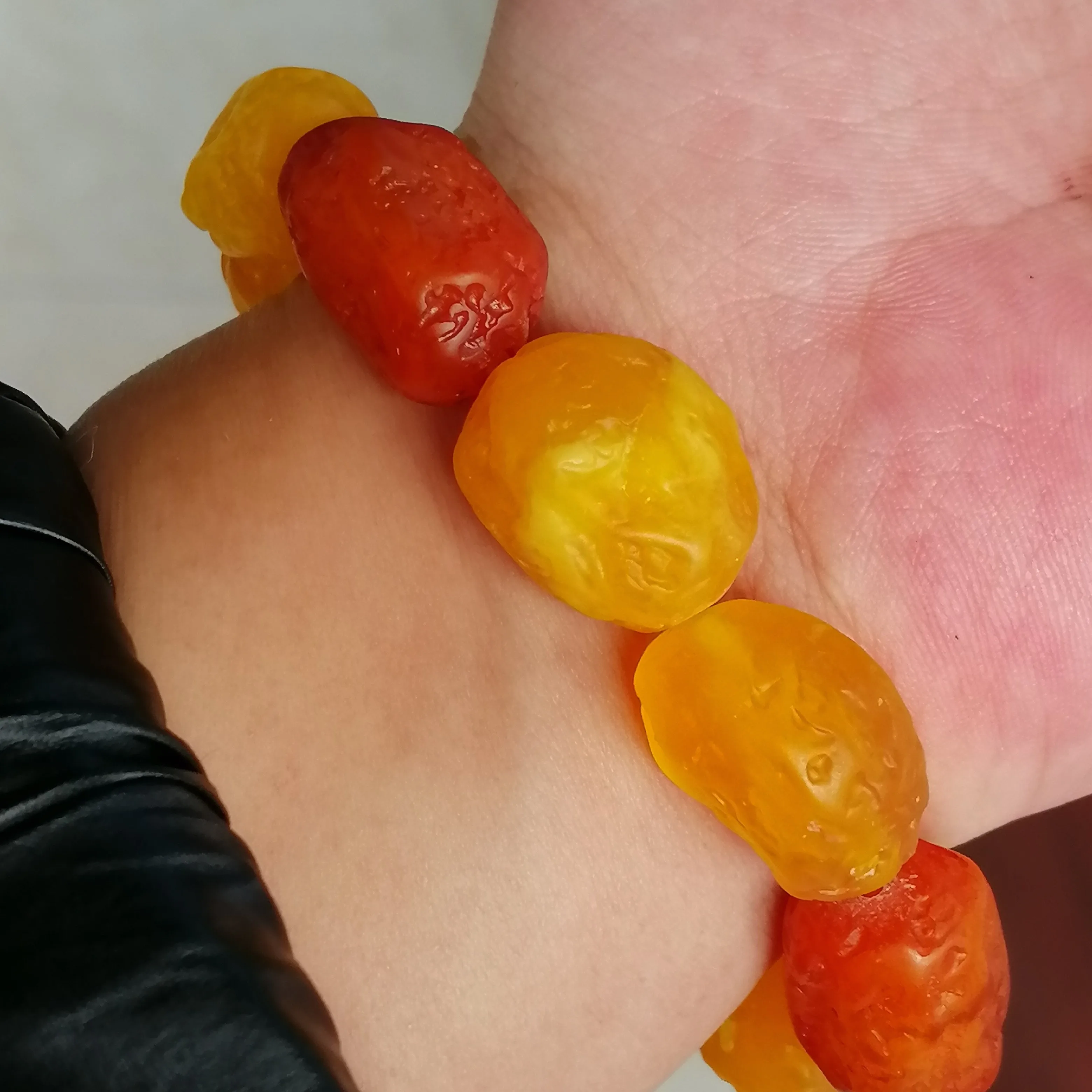 

Natural Baltic Amber Original Stone Elastic Bead Bracelet Men Women Amulet Healing Gemstone Jewelry Old Beeswax Beaded Bangles