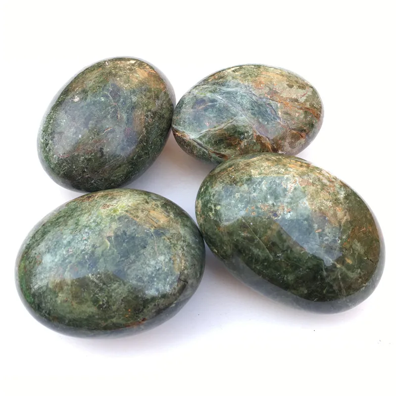 

Natural mineral crystal stone Green opal palm stone for healing 50-80mm