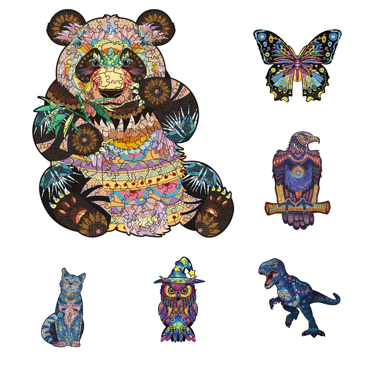 

Деревянный Пазл «сделай сам», панда, олень, кошка, пазлы с животными, доска, набор для взрослых, обучающие игрушки для детей, подарки Xms, домаш...