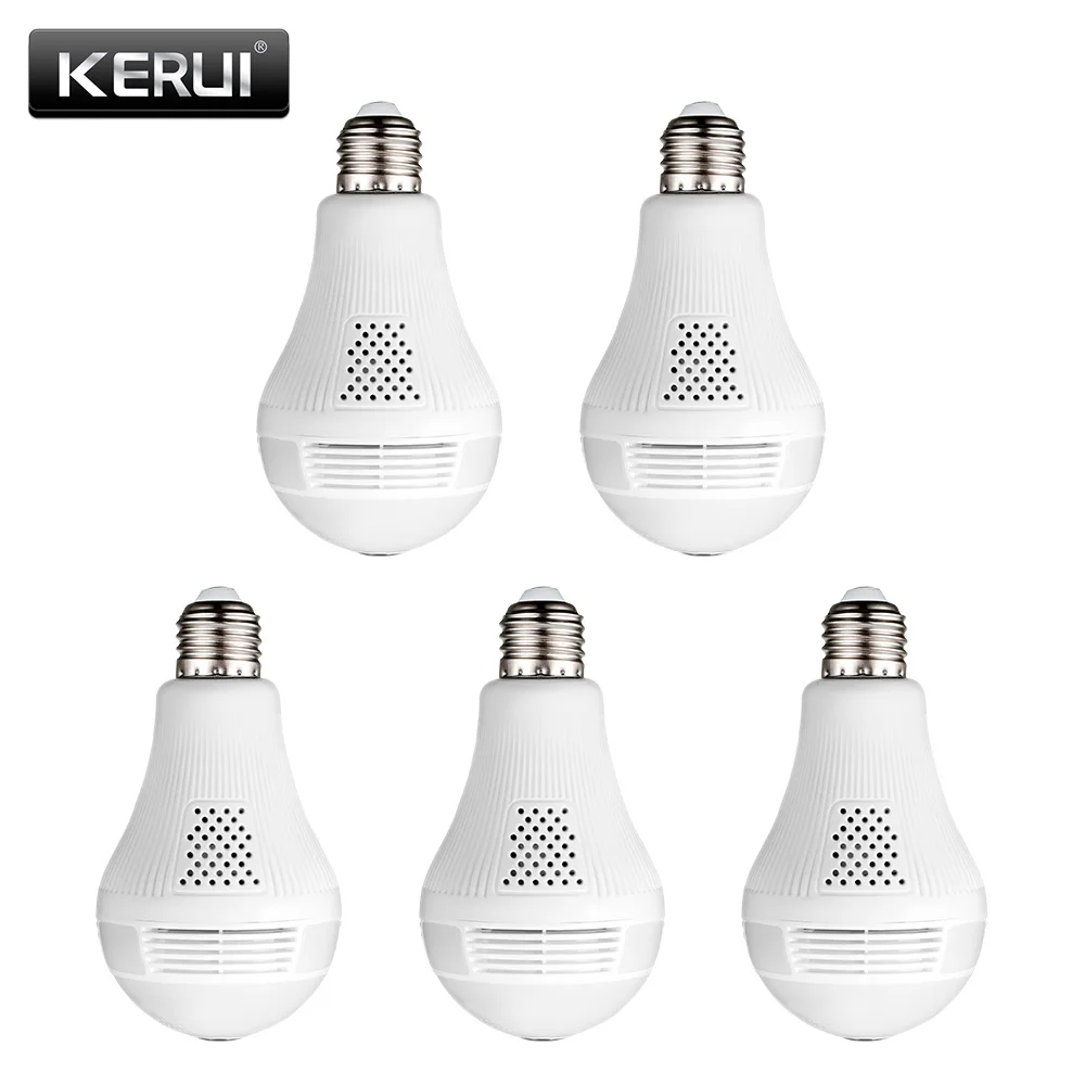 KERUI 5 шт./лот Беспроводная 960P WiFi IP лампа рыбий глаз панорамная камера 360
