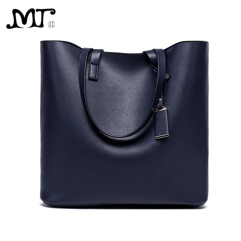 MJ женская сумка тоут кожаная большая простая Большая вместительная на плечо