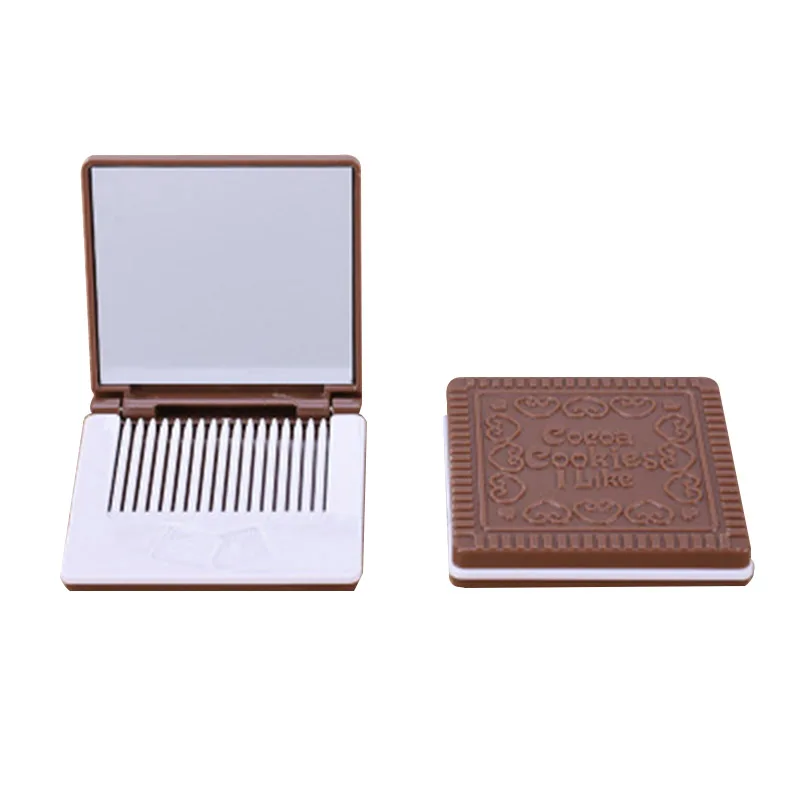 Мини складное шоколадное печенье зеркало с гребнем портативное сэндвич форме
