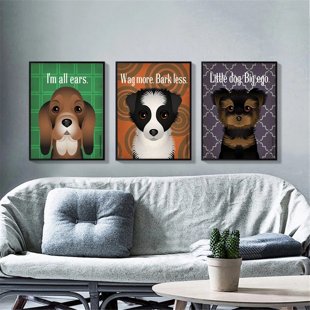 Милые постеры настолько хорошие как и собака котировки принты холст картины для