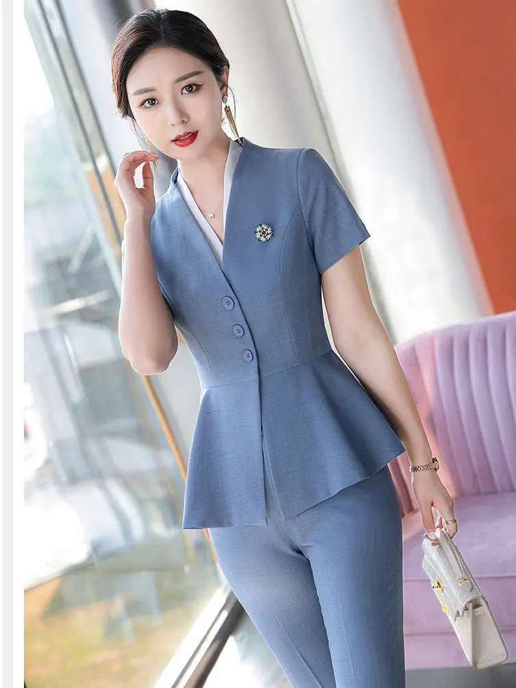 

summer blazer and skirt set professional clothes for women formal skirt suits for women 2 piece work suit jacket and skirt set