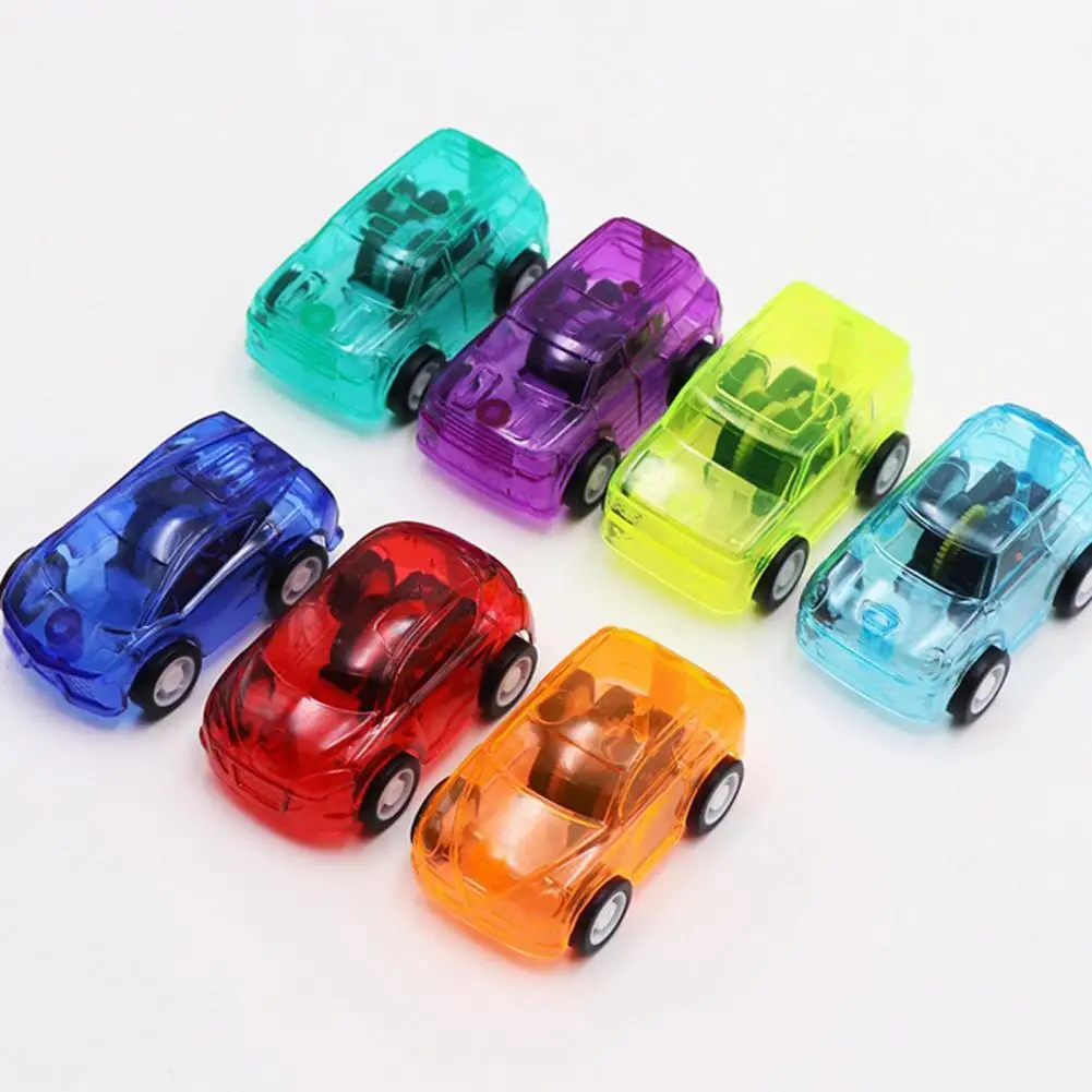 

Toy Car Candy Color Transparent Plastic Cute Mini Pull Back Car Model for Children Kids