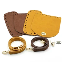 3 colors pu leather diy handmade bag making parts bottom flip cover adjustable strap twist lock buckle knitting set