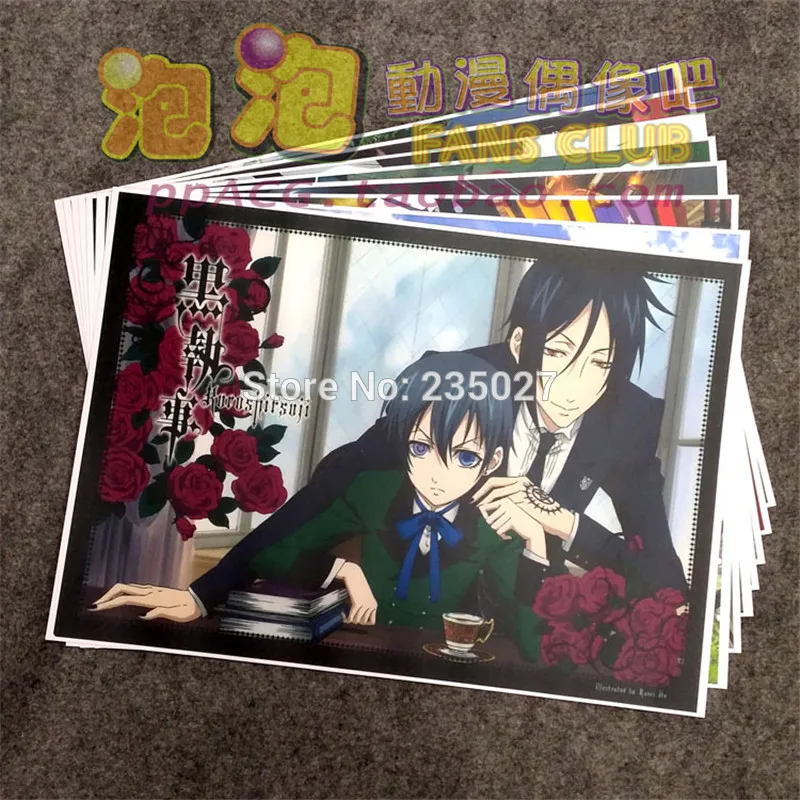 

8 pcs/set Anime Black Butler poster Sebastian Michaelis Ciel Phantomhive wall pictures for living room A3 Film posters gifts