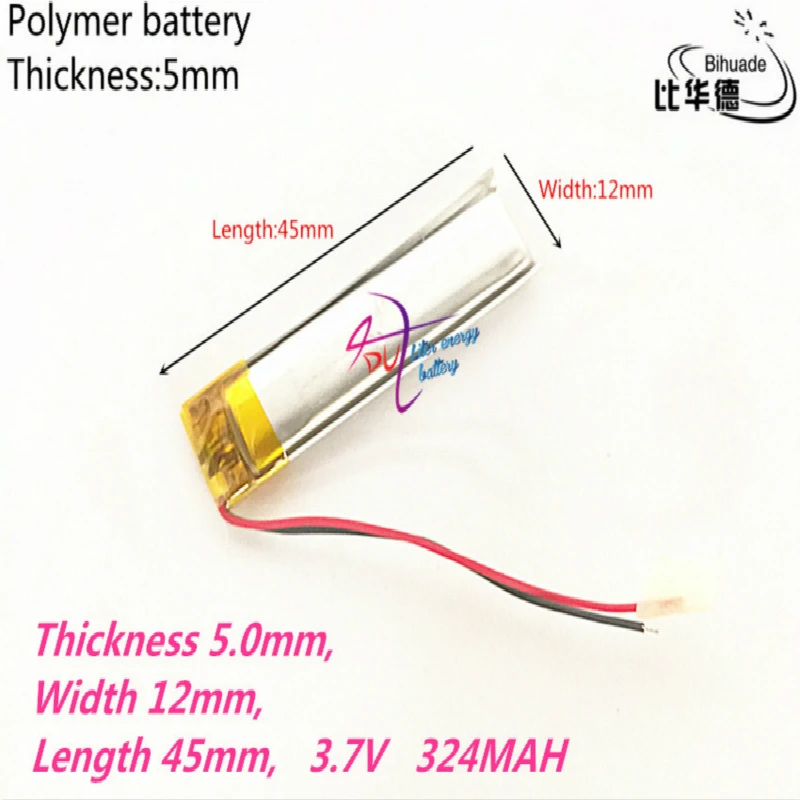 

501245 3,7 V 324mAh 051245 литий-полимерные Li-Po li ion аккумуляторные батареи для Mp3 MP4 MP5 GPS PSP mobile bluetooth