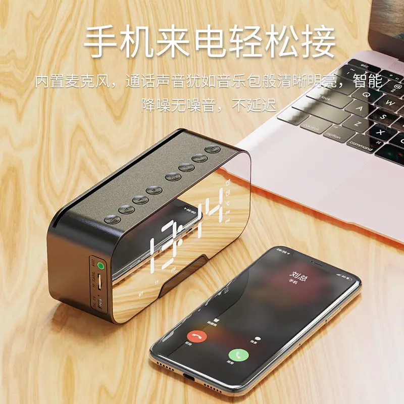 

Wireless Bluetooth Speaker Small Mini Alarm Clock Portable Subwoofer Mini Voice Announcer Car Audio Speakers Bluetooth