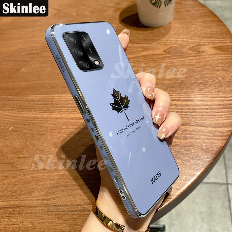 Мягкий противоударный чехол-бампер Skinlee для OPPO A95 4G чехол с Кленовым листом