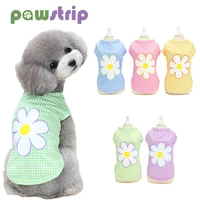 five color flowers dog vest summer plaid pet dog clothes cute teddy small dog shirt puppy tshirt pet costume ropa para pereo