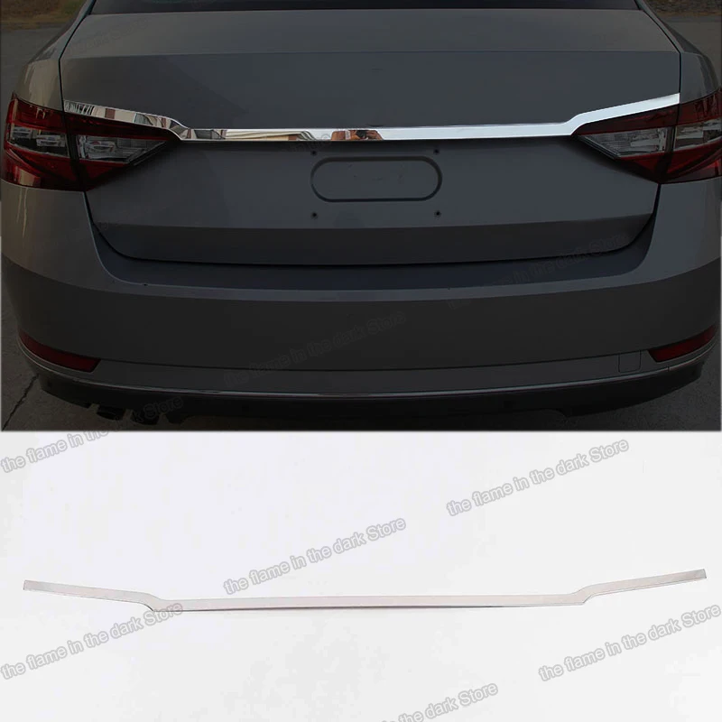 

Lsrtw2017 for Skoda Superb Car Trunk Tailgate Strip Trims Decorative Interior Accessories Chrome 2015 2016 2017 2018 2019 2020