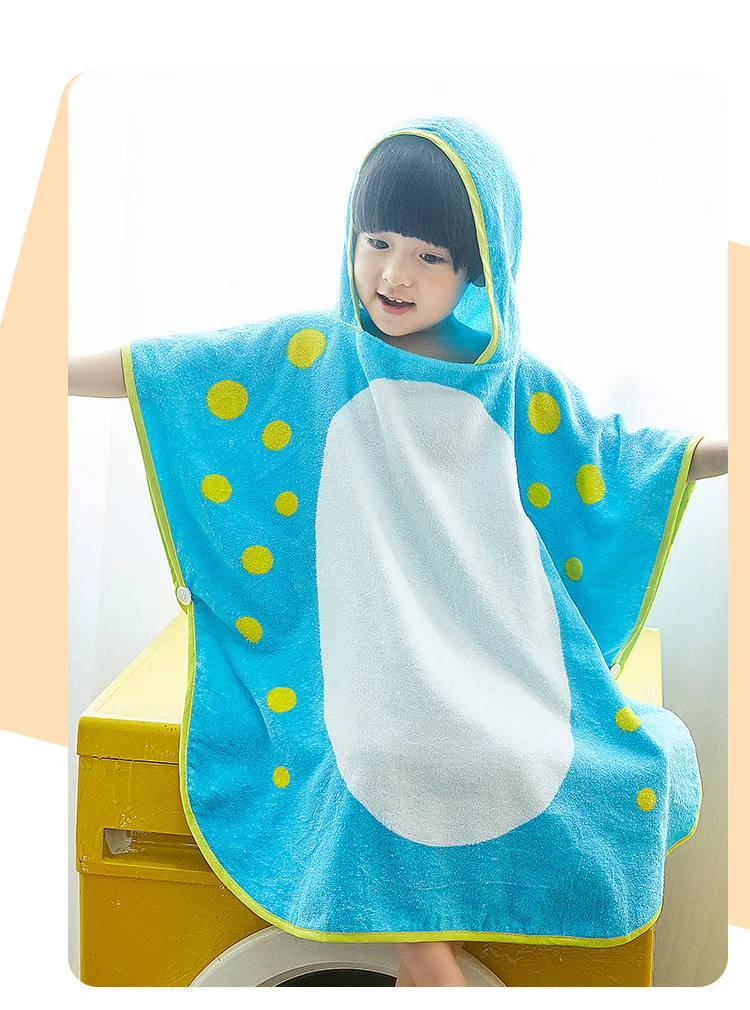 

3 Colors-Blue Green and Pink Spot Stain Dino Dinosaur Kid Ponchos/Hooded Children's bath towel/Kids beach towel/Infant ponchos