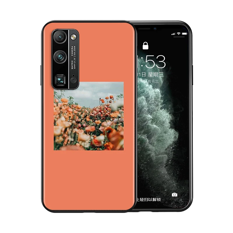 Силиконовый мягкий чехол из ТПУ с цветами подсолнухами розами для Honor 50 X20 SE V30 30 30S