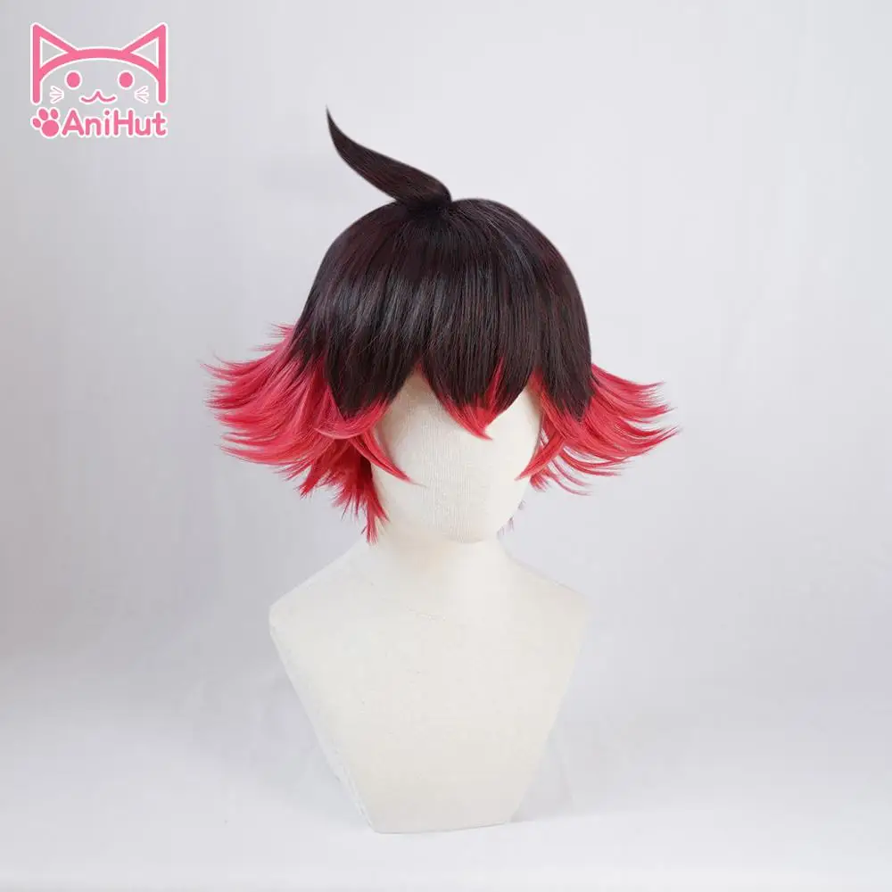 Парик аниме парик для косплея черный красный термостойкие волосы Хэллоуин |